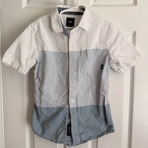 Vans Boys Casual Blue and White Button Down Shirt